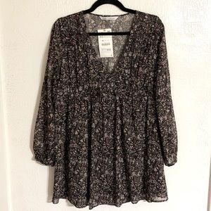 Zara ruffle long sleeve dress